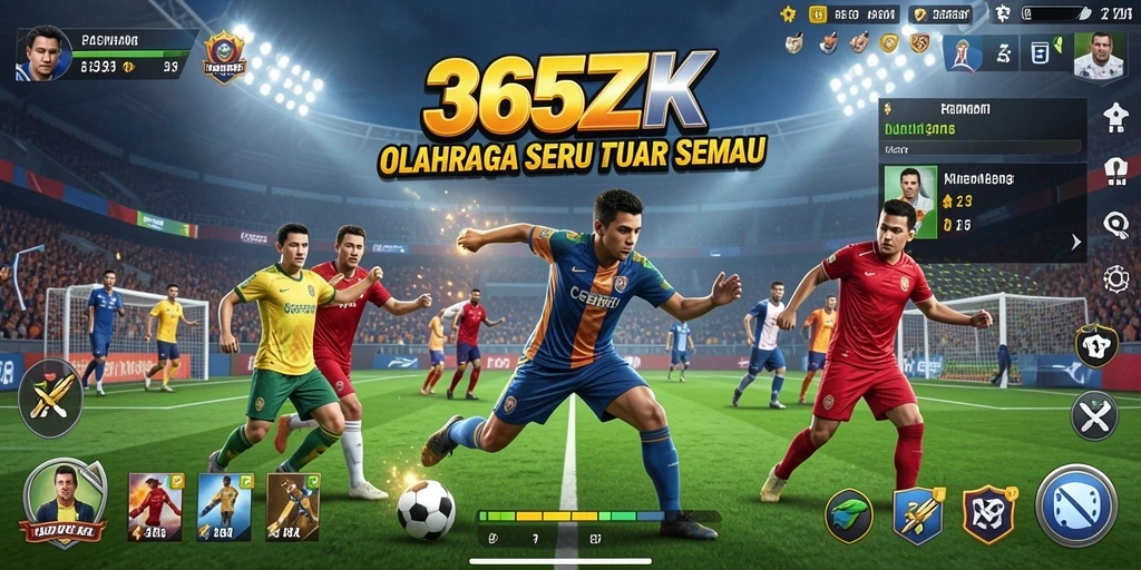 Tampilan gameplay seru dari 365ZK yang penuh aksi olahraga.