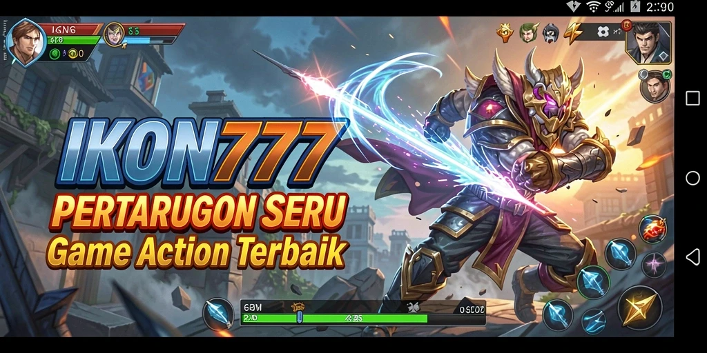 Screenshot gameplay menarik dari IKON777 yang menunjukkan aksi pertempuran.