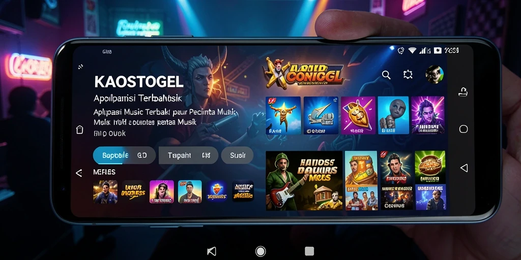 Tampilan gameplay KAOSTOGEL yang menarik dengan berbagai pilihan lagu.