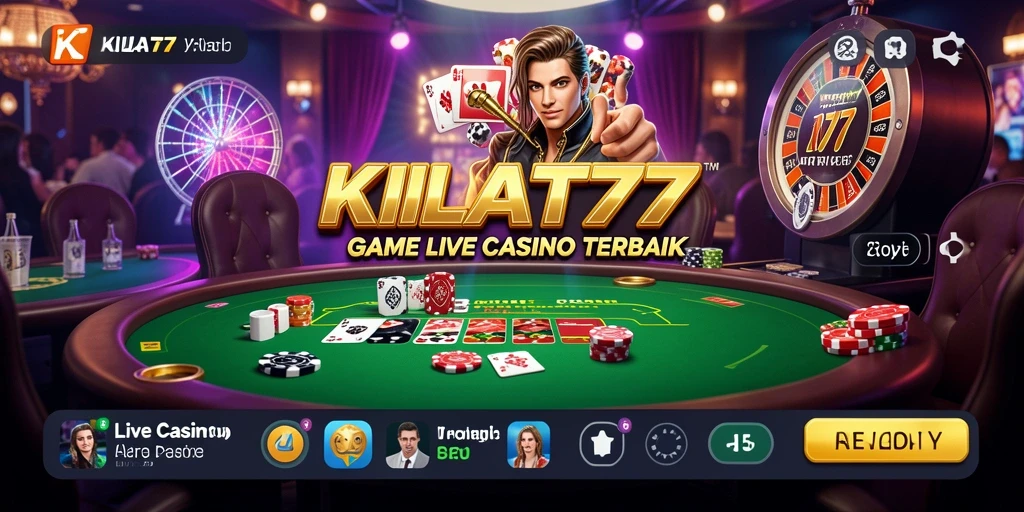 Screenshot gameplay KILAT77 menampilkan dealer profesional di meja blackjack.