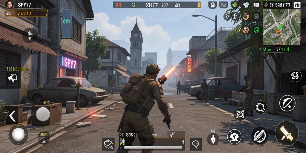Screenshot utama SPY77 menampilkan aksi gameplay Simulation yang mendebarkan.