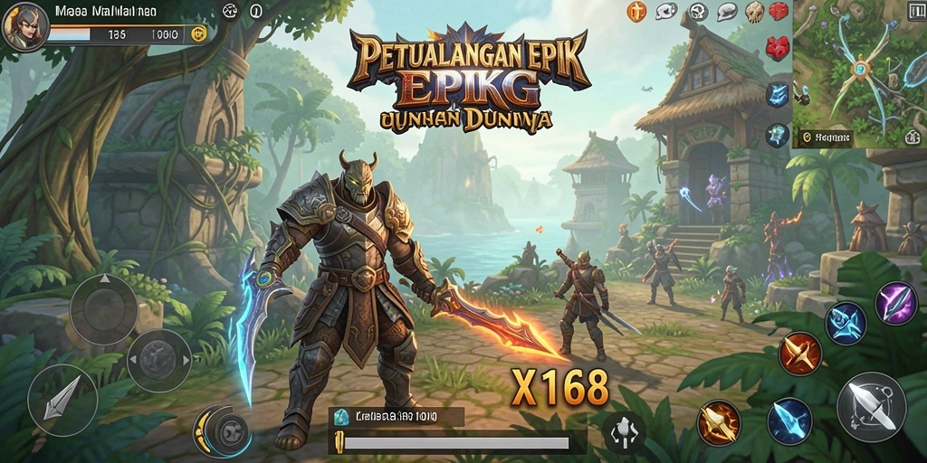 Gameplay seru X168 yang penuh aksi dan strategi RPG.